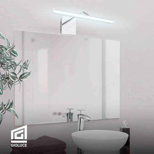 Aplique Pared Cuadros Movil Luz Led Fria 40cm Cuadra Cromo Gioluce