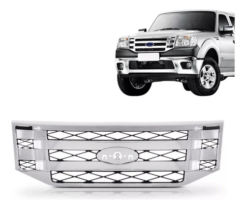 Parrilla Cromada Ford Ranger 2009 Al 2012 Cromado Brillante