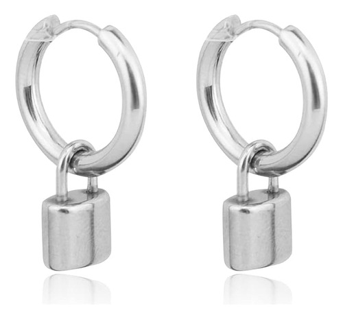 T Ztoss Aretes Aro Con Candado Acero Inoxidable Para Hombre