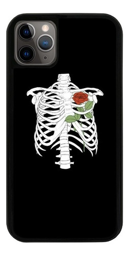 Funda Uso Rudo Tpu Para iPhone Esqueleto Huesos Corazon Rosa