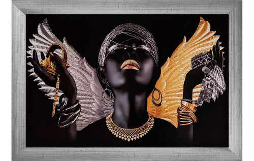1 Arte Africano. Pintura Alas Oro Y Plata 5d Diy Diamante