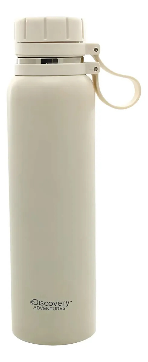 Botella Deportiva Discovery 850ml Termica Filtro Tapa Rosca Color Crema