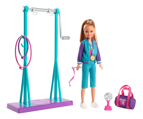 Barbie Team Stacie Set De Juego De Gimnasia