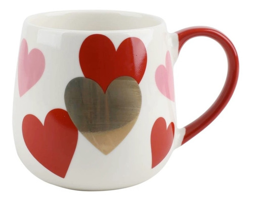 Taza Corazones Multicolor Ceramica 430ml Regalo San Valentin