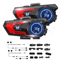 Comprar Intercomunicadores Casco Ruiji X7 Pro Audífonos Bt5.3 1500ma 2pcs Color Rojo