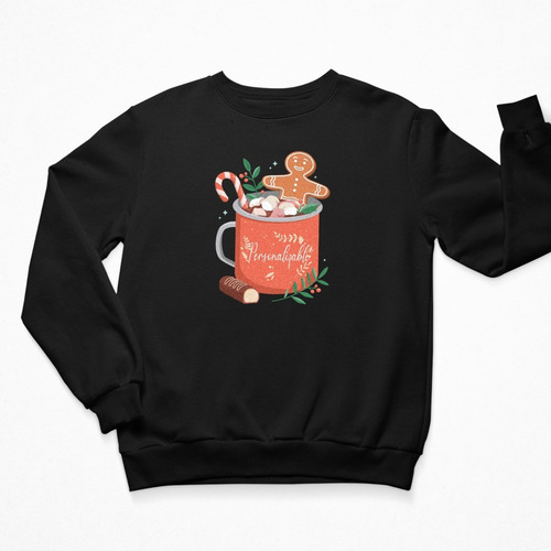 Imagen 2 de 4 de Sudadera Personalizada Nombre- Unisex- Navidad- Taza Navidad