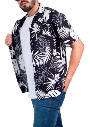 Camisa Bernabe B3 Manga Corta Floreada Hawaiana Hombre