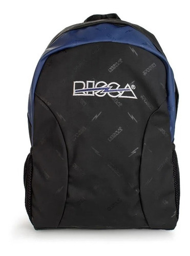 Mochila De Costas Emborrachada Impermeável Risca 9076 Cor Preto / Preto com Azul