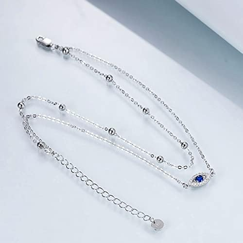 Poplyke, Tobilleras De Plata De Ley 925 Con Diseño De Mal De