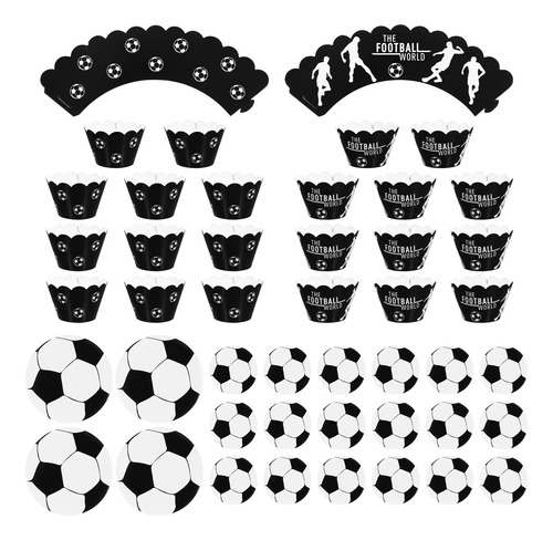 Juego De Envoltorios Para Cupcakes Con Temática De Fútbol De