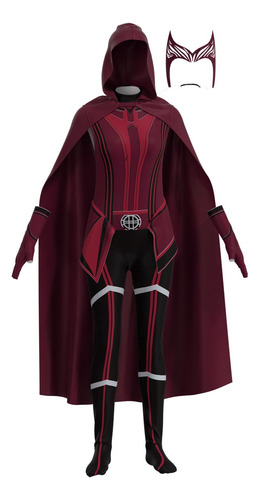 Disfraz De Cosplay De Wanda Maximoff For Mujer, Tocado De B