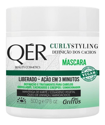 Mascara De Tratamento Curlystyling Qér Griffus - 500g