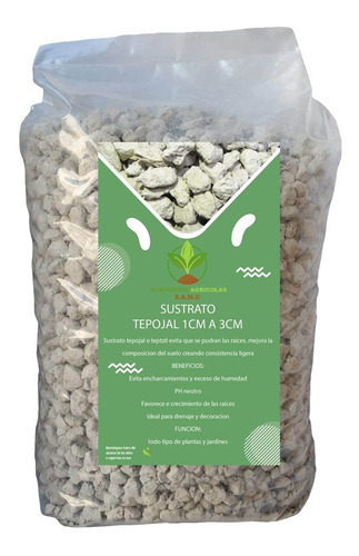  Sustrato Tepojal 1cm-3cm Drenaje Plantas Jardines 10 Litros