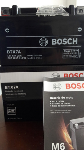 Bateria Bosch Moto Btx7a  Ytx7a-bs 12v 6ah 12x6 Yamaha Suzuk