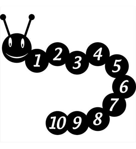 Number Caterpillar Counting Math Vinilo Decorativo Ws-34465