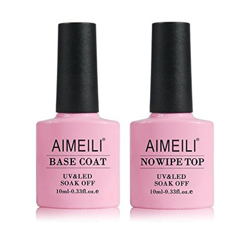 Aimeili Uñas Del Gel Sin Wipe Superior Y La Base Conjunto Es