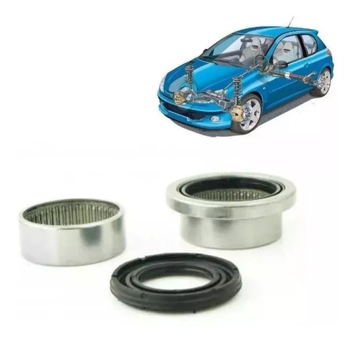 Kit Rolamento Bucha Eixo Traseiro Peugeot 206 207 - 47mm