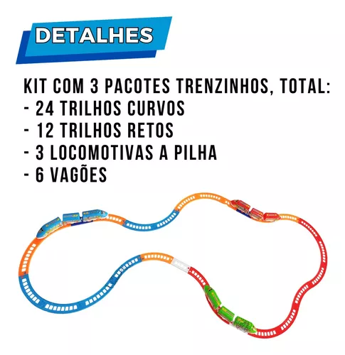 Trem De Brinquedo Com Trilho A Pilha Locomotiva Infantil