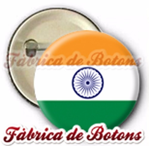 20 Botons Bandeira Índia 3,5cm