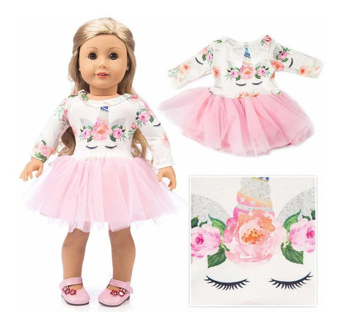 Muñeca Vestido Para  American Girl, De Unicornio, 18 Pul Mnc