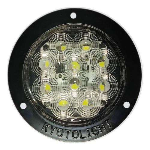 Plafón 10 Leds 4 PuLG Blanco Redond Camión Baja Stop 12-24 V