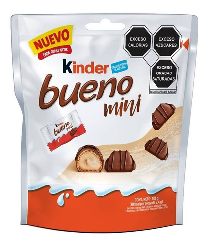 Imagen 1 de 5 de Kinder Bueno Mini 20pzs