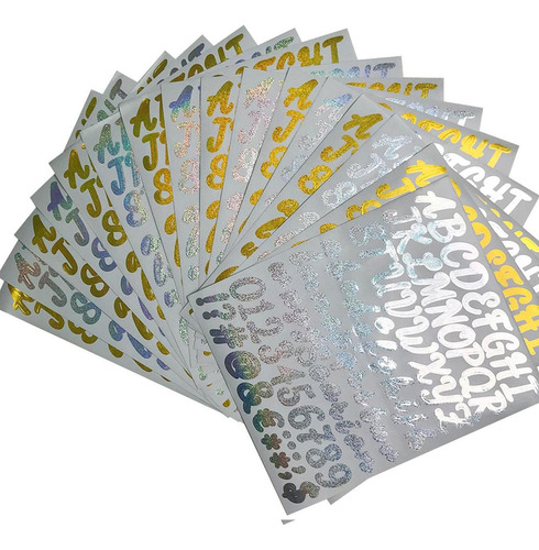 16 Etiquetas Colorido Alfabeto Numero Calcomanías Diy