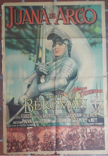Afiche Original-juana De Arco - Ingrid Bergman