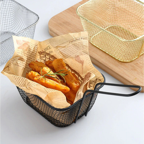 X3 Mini Cesta Para Servir Papas Fritas Nuggets Canasto10x8x6