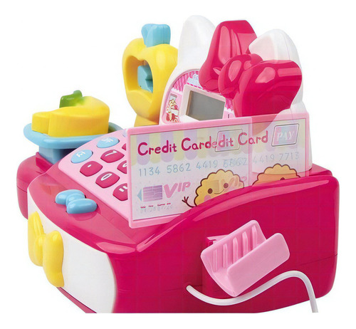 Caja Registradora Con Accesorios De Cocina Tipo Kitty Color Rosa