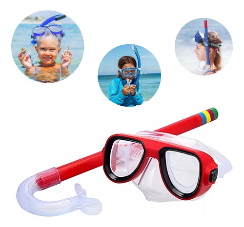 2 Lentes Buceo Mascara Niño Snorkel Nadar Piscina Playa
