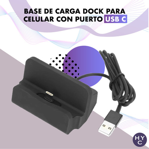 Base Dock De Carga Para Celular Usb Tipo C - Transf Datos