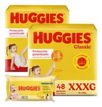 Comprar Pañales Huggies Classic Xxxg Pack X2 + Toallitas X80 Género Sin género Tamaño Extra Extra Extra grande (XXXG)