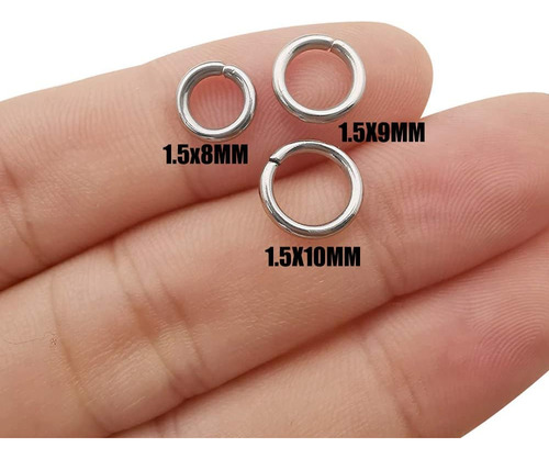 300pcs Mezcla 8 Mm 9 Mm 10 Mm De Acero Inoxidable Anillos Gr