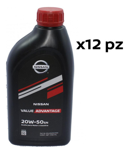 Paquete 12pz Aceite Motor 20w50 Nissan Pick Up 2006