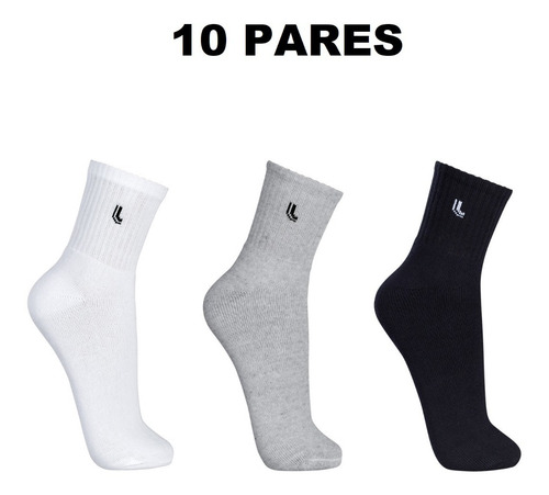 Imagem 1 de 10 de Kit 10 Pares Meia Lupo Masculina Cano Médio Algodão Original