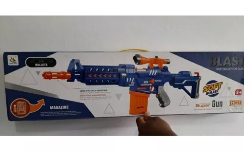 Metrahadora Blaze Storm, estilo Nerf Automática, elétrica, magazine, Soft  Bullet 20 dardos