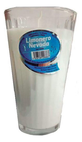 Veladora Limonero Brillamas Parafina Blanca Vaso Vidrio