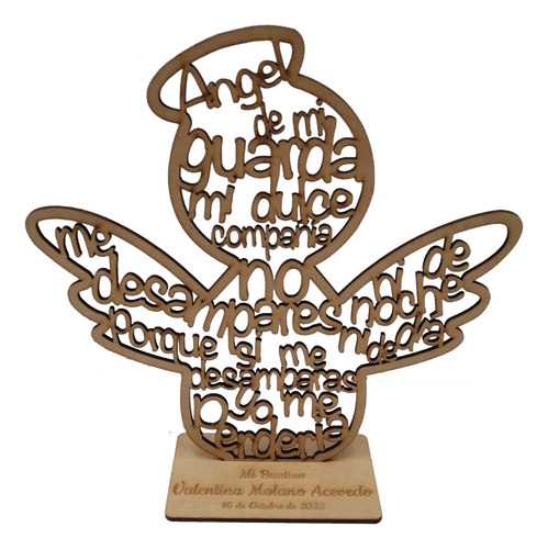 Angel De La Guarda Mdf Souvenirs 22x22 Cm - 4 Und