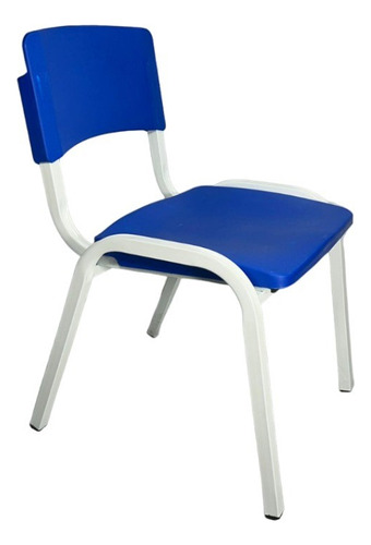 Kit 12 Cadeiras Iso Infantil Azul Escola Creche