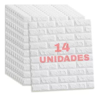 Papel Tapiz Ladrillo Blanco 3d Pack 14 Unid - Autoadhesivo