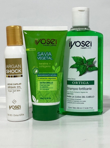 Imagen 2 de 8 de Kit Shampoo Fortificante+ Savia Vegetal +leche Capilar Argan