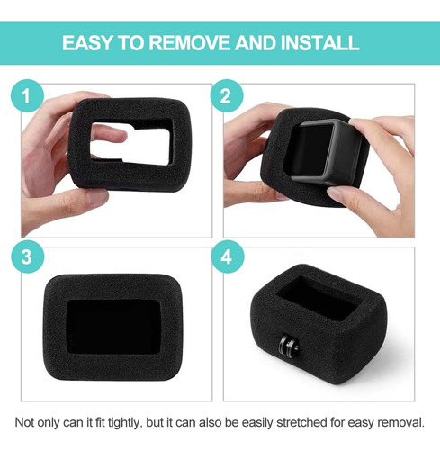 Carcasa Espuma Anti Viento Micrófono For Gopro Hero 13 Black