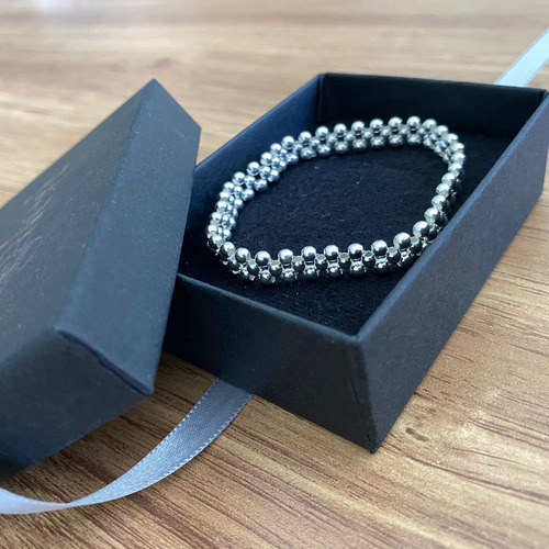 Imagen 8 de 10 de Pulsera Resorte Bolitas De Plata .925 Agálea Joyería
