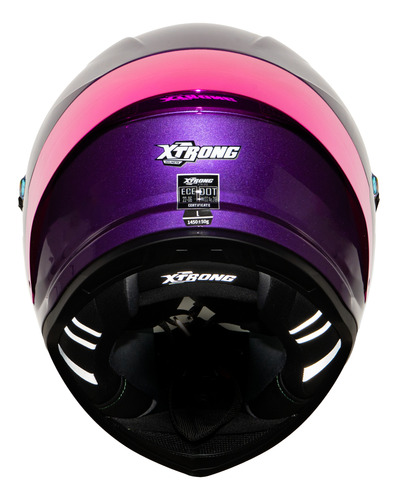 Casco Para Motociclista Certificado Ece 2206 Dot Xtrong R1 Violeta Oscuro Morado Rosa S