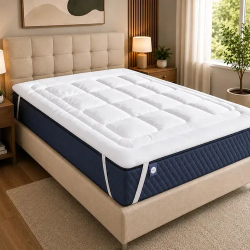 Pillow Top Para Cama Casal Grosso Extra Macio De 400 Fios Hotel Branco Matelado