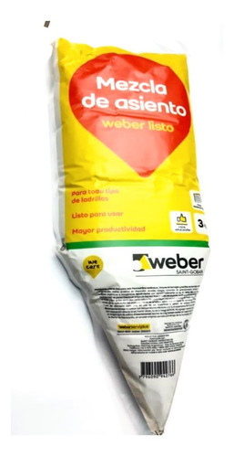 Pegamento Weber Saint Gobain Listo 3kg Para Ladrillo Cuota