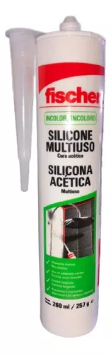 fischer - silicona transparente acética profesional para sellar