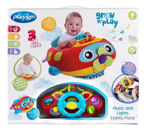 Imagen 2 de 8 de Gimansio 3 En 1 Bebe Playgro Comfy Car Y Comfy Plane Edu