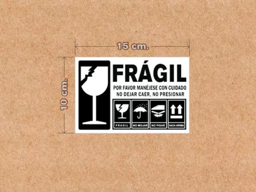 700 Etiquetas Frágil 150x100mm Autoadheribles Envios M1